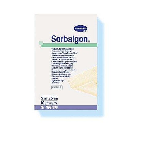 Повязка SORBALGON сорбционные  кальций-альгинат 5см х 5см, 10 шт.
