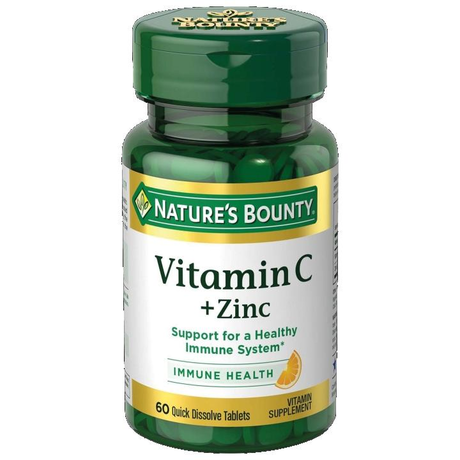 Нэйчес Баунти (Natures Bounty) Витамин С плюс Цинк быстрорастворимые таблетки, 60 шт.