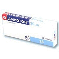 Диротон таблетки 20 мг, 28 шт.