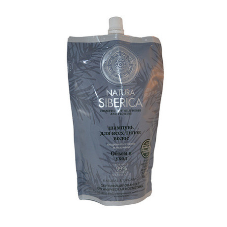 Natura Siberica шампунь для всех типов волос Объем и уход 500 мл (дой-пак.)