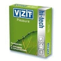 Презерватив VIZIT Hi-Tech Pleasure (контурные с точечным и кольцевым рифлением),  3 шт.
