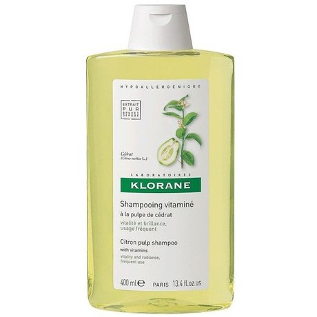 Шампунь KLORANE тонизирующий с мякотью цитрона для блеска волос, 400 мл