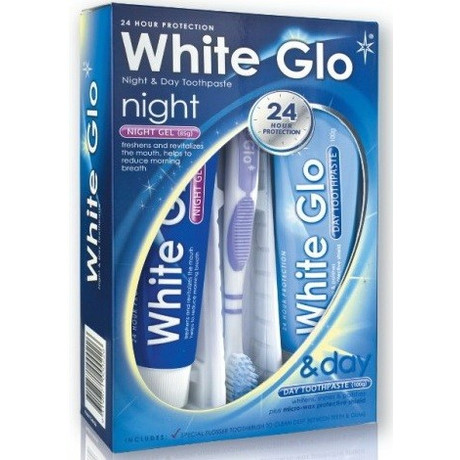 Зубная паста WHITE GLO 100 и ночной гель 85 + зубная щетка