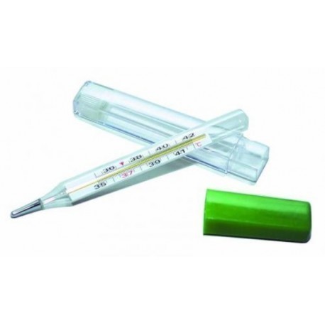 Термометр ИМПЭКС-МЕД максимальный стеклянный ртутный (пластиковый футляр) Легкое встряхивание