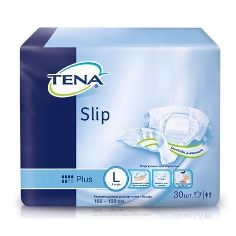 Подгузники для взрослых TENA Slip Plus Large (100-150 см, 1930 мл), 30 шт.