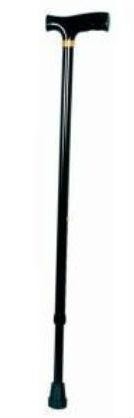 Трость опорная телескопическая металлическая с ортопедической деревянной рукояткой АМСТ25
