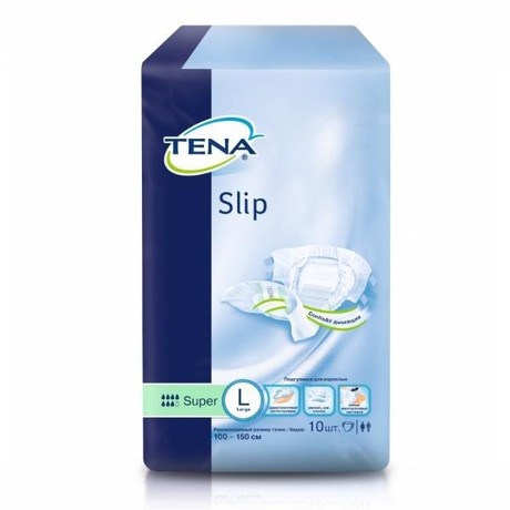 Подгузники для взрослых TENA Slip Super Large (100-150 см , 2765 мл), 10 шт.