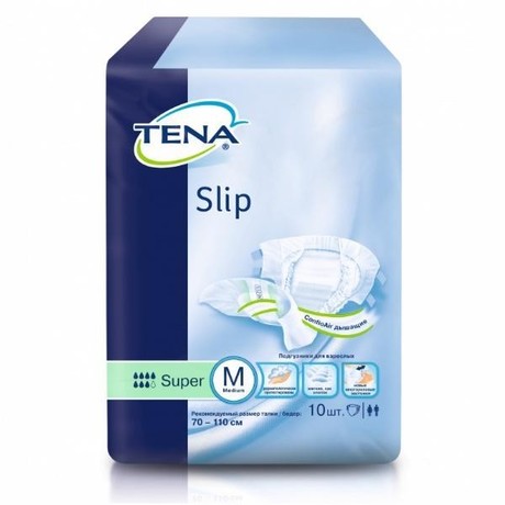 Подгузники для взрослых TENA Slip Super Medium (70-110 см, 2625 мл), 10 шт.