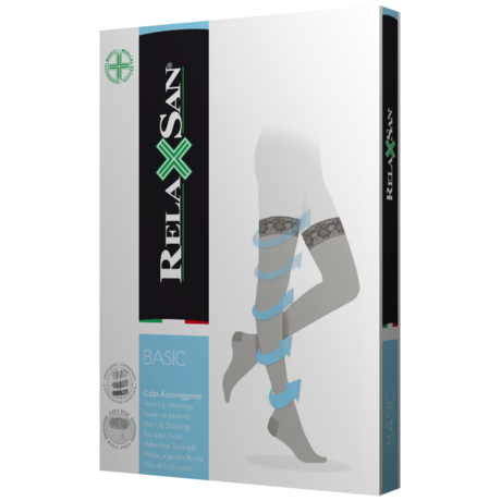 Чулки STAY UP Relaxsan лечебные на резинке 140 den телесн. разм.5