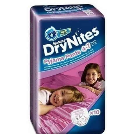 Трусы ХАГГИС DryNites для девочек (4-7 лет), 10 шт.