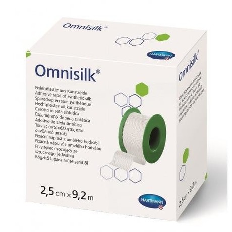 Лейкопластырь OMNISILK катушечный шелковый водоотталкивающий 2,5см х 9,2м, 5 шт.