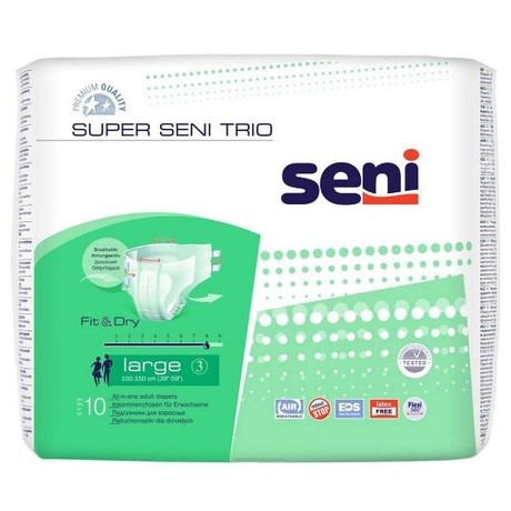 Подгузники для взрослых SUPER SENI AIR TRIO Large, 10 шт.