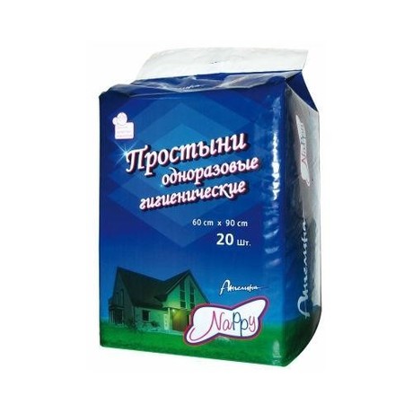 Простыни АНГЕЛИНА NAPPY впитывающие 60 x 90, 20 шт.