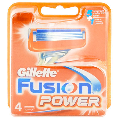 Лезвия бритвенные GILLETTE Fusion Power, 4 шт.