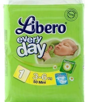 Подгузники LIBERO Everyday Mini (3-6 кг), 50 шт.