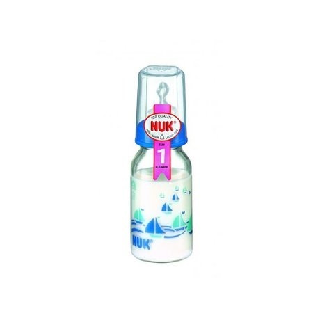 Бутылочка детская NUK пластик с силиконовой антиколиковой соской для молока р. 1 125мл (арт. 10 747 008)