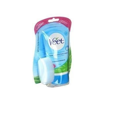 VEET крем для депиляции в душе для чувствительной кожи 150 мл с алоэ вера и вит. Е
