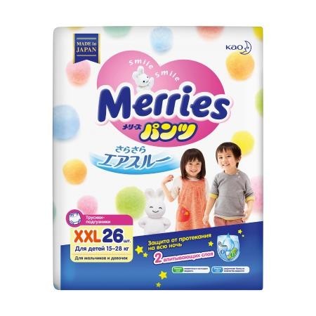 Трусы MERRIES подгузники (15-28 кг), 26 шт.