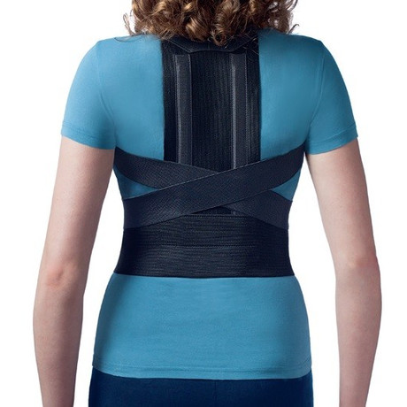 Корректор осанки БЕЛПА разм. 1 (арт. 0506) (64-72см) с ребрами жесткости для детей и подростков (черн.)