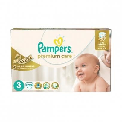 Подгузники PAMPERS Premium Care Midi (4-9кг), 120 шт.