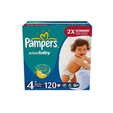 Подгузники PAMPERS Active baby Maxi Plus Mega Pack (9-20кг), 120 шт.