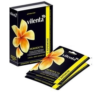 Маска косметическая VILENTA с кремом "плацентарно-коллагеновая" Нежность для лица и шеи, 10 шт.