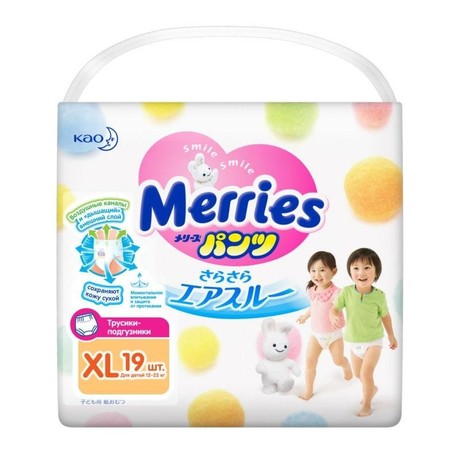 Подгузники MERRIES (12-20 кг), 19 шт.