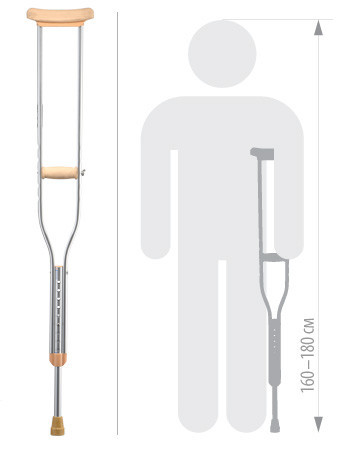 Костыли WR-311 разм. M (рост 160-180см) 2шт. (пара)