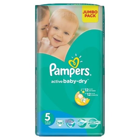 Подгузники PAMPERS Active baby Junior (11-18кг), 58 шт.
