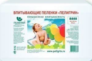 Пеленка ПЕЛИГРИН Classic впитывающие 60 х 90, 30 шт.
