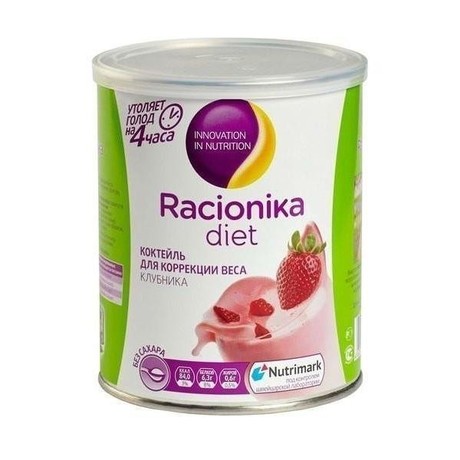 Рационика Диет Коктейль банка 350г (клубника)