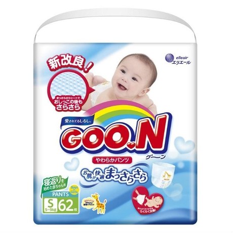 Подгузники GOON  S (5-9 кг), 62 шт.