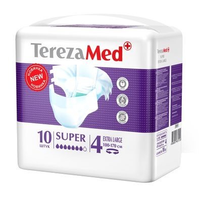 Подгузники для взрослых TEREZA MED Super Extra Large, 10 шт.