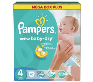 Подгузники PAMPERS Active baby Maxi (7-14кг), 147 шт.