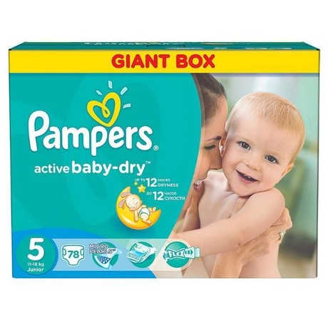 Подгузники PAMPERS Active baby Junior (11-18кг), 78 шт.