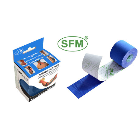 Лейкопластырь бактерицидный KINESIOLOGY TAPE 5см х 500см диспенсер (син.)