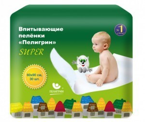 Пеленка ПЕЛИГРИН Супер впитывающие 60 х 90, 30 шт.