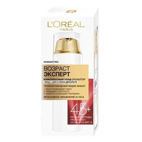 LOREAL ВОЗРАСТ ЭКСПЕРТ 45+ комплексный уход-скульптор для лица, шеи и зоны декольте 50 мл