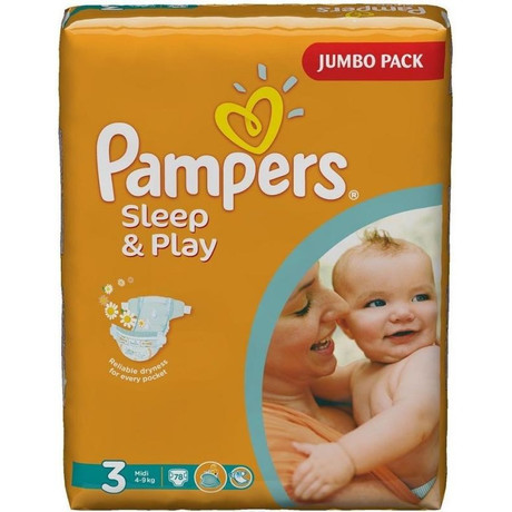 Подгузники PAMPERS Sleep & Play Midi (5-9кг), 78 шт.