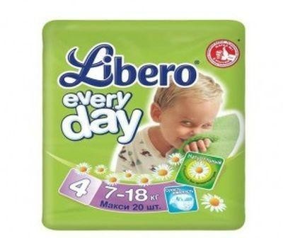 Подгузники LIBERO Everyday Maxi (7-18 кг), 20 шт.  (ромашка и алоэ вера)
