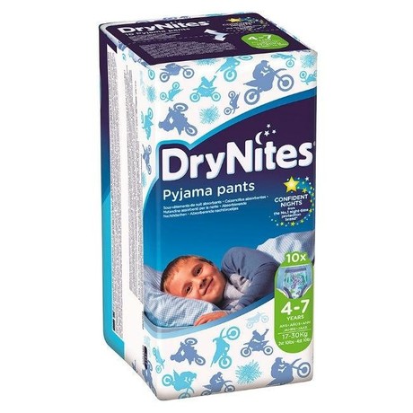 Подгузники-трусики ХАГГИС DryNites (17-30кг), 10 шт.  для мальчиков