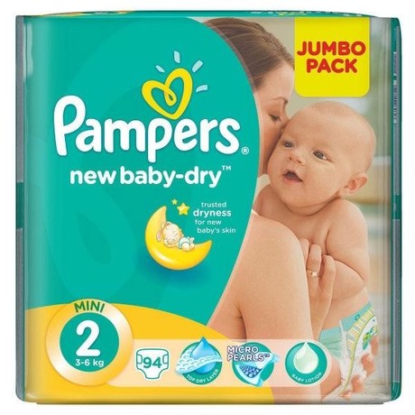 Подгузники PAMPERS New Baby Dry Mini (3-6кг), 94 шт.