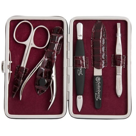 Набор SOLINBERG маникюрный 5 предметов (серебро) футляр кожа (арт. 140-1201)