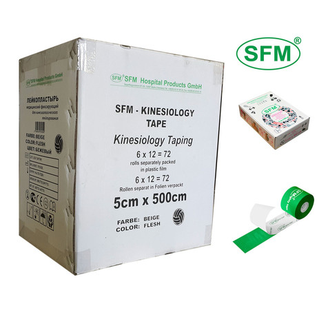 Лейкопластырь бактерицидный KINESIOLOGY TAPE 5см х 500см диспенсер (зел.)