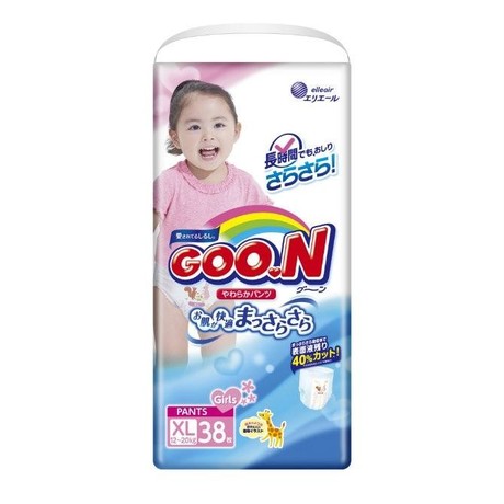 Подгузники-трусики GOON XL для девочек (12-20 кг), 38 шт.