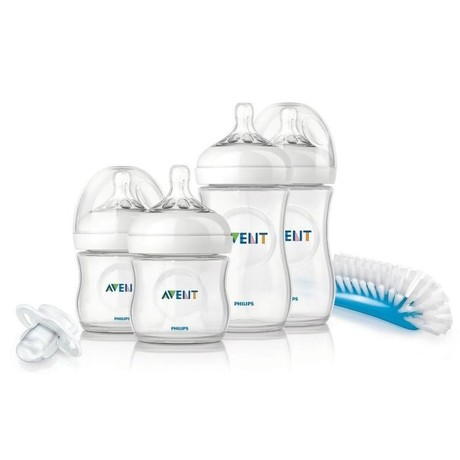 Набор AVENT для новорожденных Natural 86105 (бутылочки 125мл №2 + 260мл №2 + соска-пустышка +щеточка) (арт. 290/01)