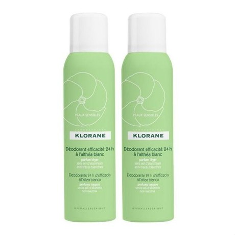 Дезодорант KLORANE "24 часа" для защиты чувствительной кожи 125 мл, 2 шт. (спрей)