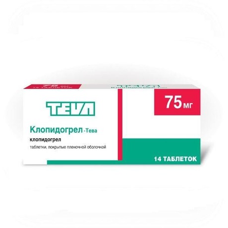 Клопидогрел-Тева таблетки  75мг, 14 шт.