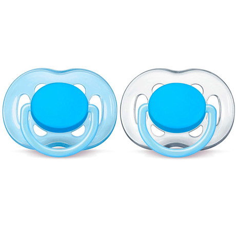 Соска-пустышка AVENT "Free Flow" для мальчика силиконовая (6-18 мес.), 2  шт.(арт. 86191)