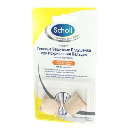 Подушечки SCHOLL гелевые защитные при мозолях и искривлении пальцев, 2 шт.